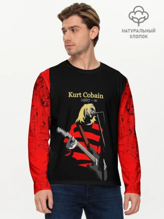 Мужской лонгслив базовый / КУРТ КОБЕЙН | НИРВАНА | ЛОГО