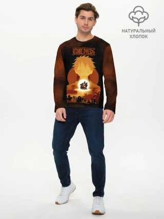Мужской лонгслив базовый / One Piece пираты Соломенной Шляпы