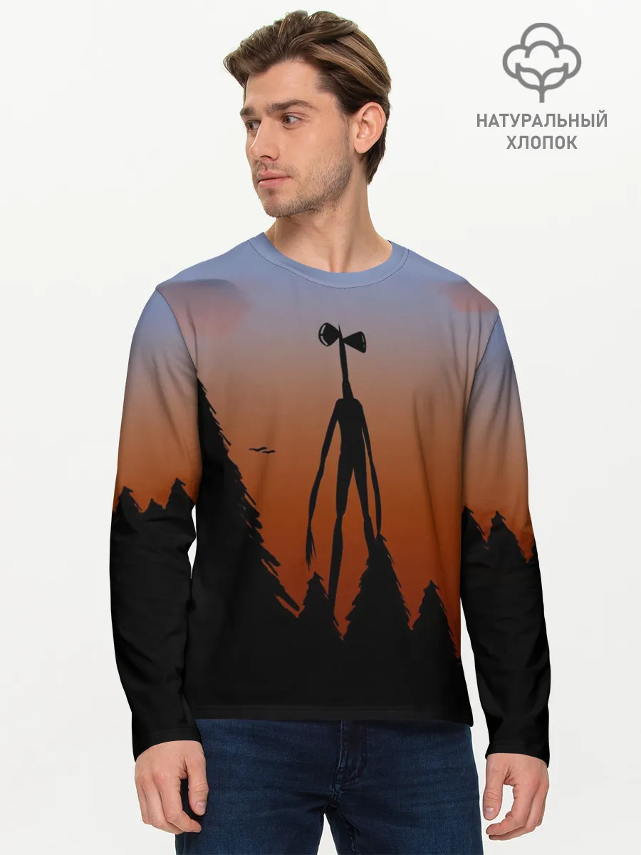 Мужской лонгслив базовый / Сиреноголовый |Siren Head| Лес