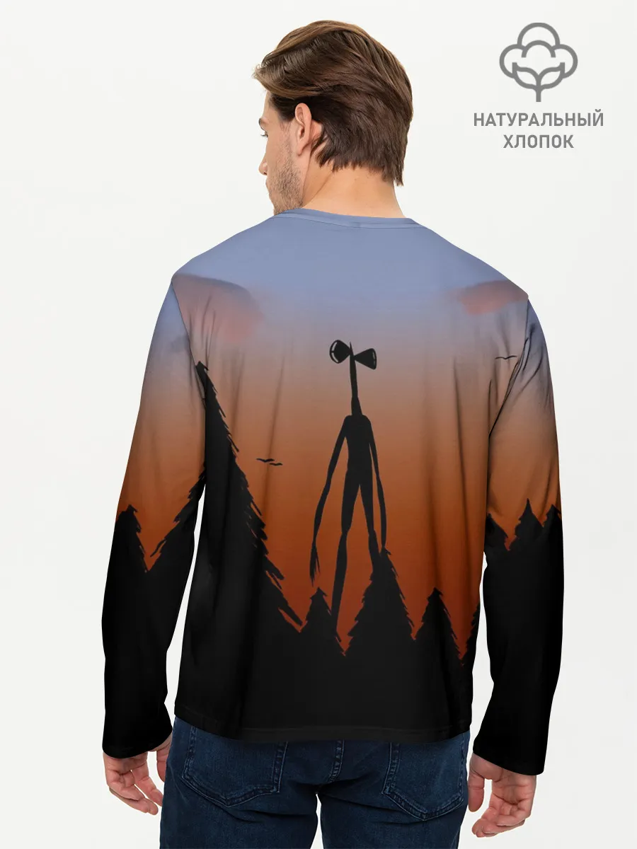 Мужской лонгслив базовый / Сиреноголовый |Siren Head| Лес