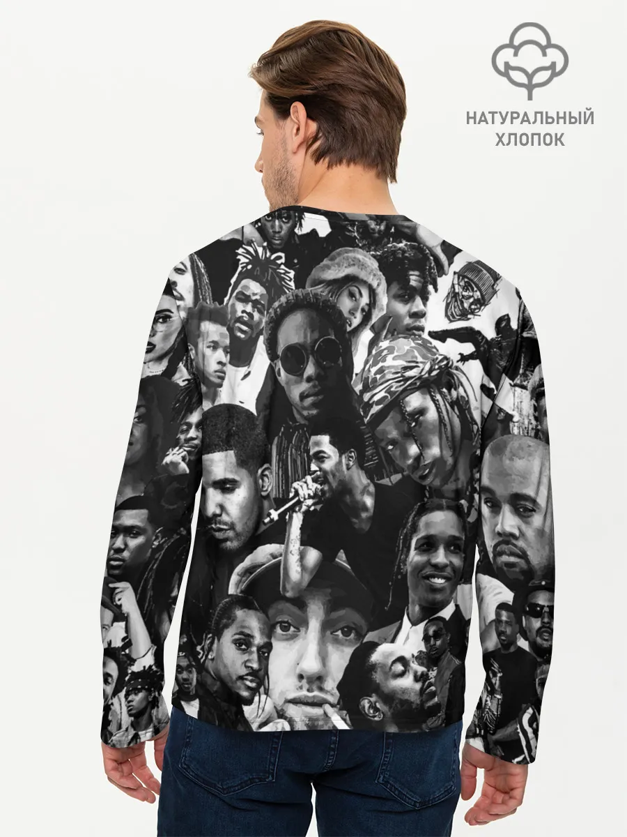 Мужской лонгслив базовый / Music Rap allpic