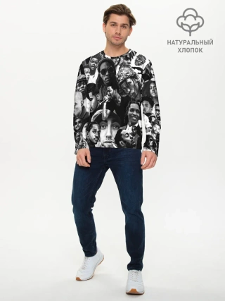 Мужской лонгслив базовый / Music Rap allpic
