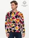 Мужской лонгслив базовый / Разноцветные треугольники