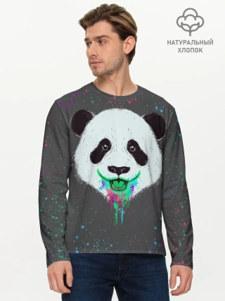 Мужской лонгслив базовый / Панда Краски Брызги