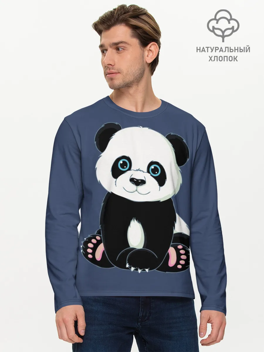 Мужской лонгслив базовый / Милая Панда