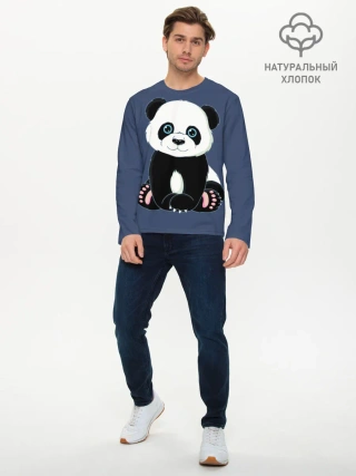 Мужской лонгслив базовый / Милая Панда