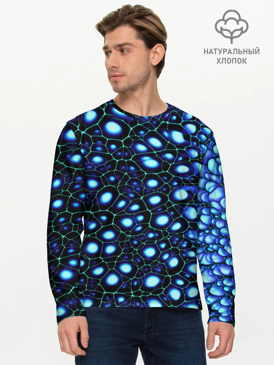 Мужской лонгслив базовый / Абстракция-макрокраска