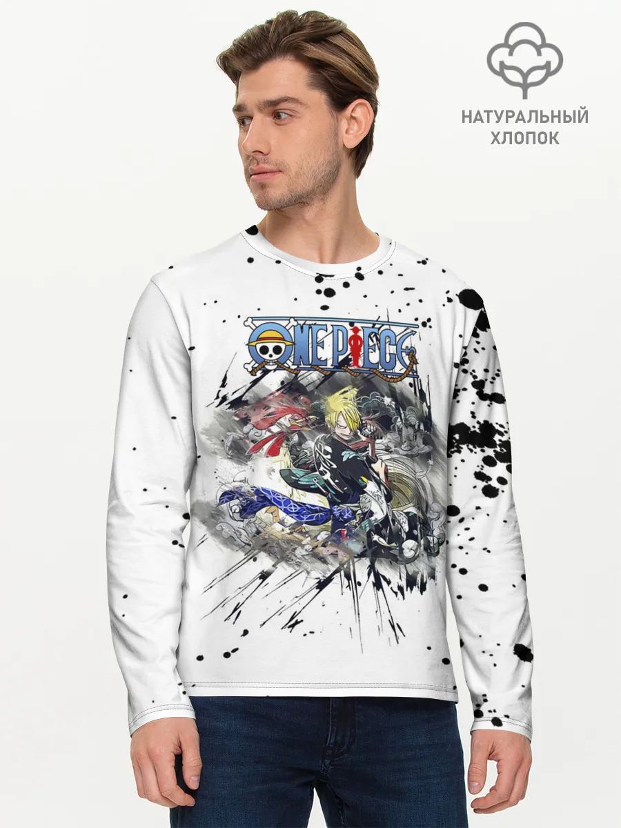 Мужской лонгслив базовый / Винсмок Санджи One Piece