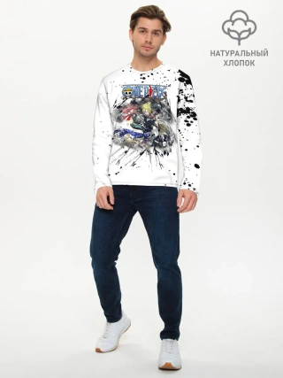 Мужской лонгслив базовый / Винсмок Санджи One Piece