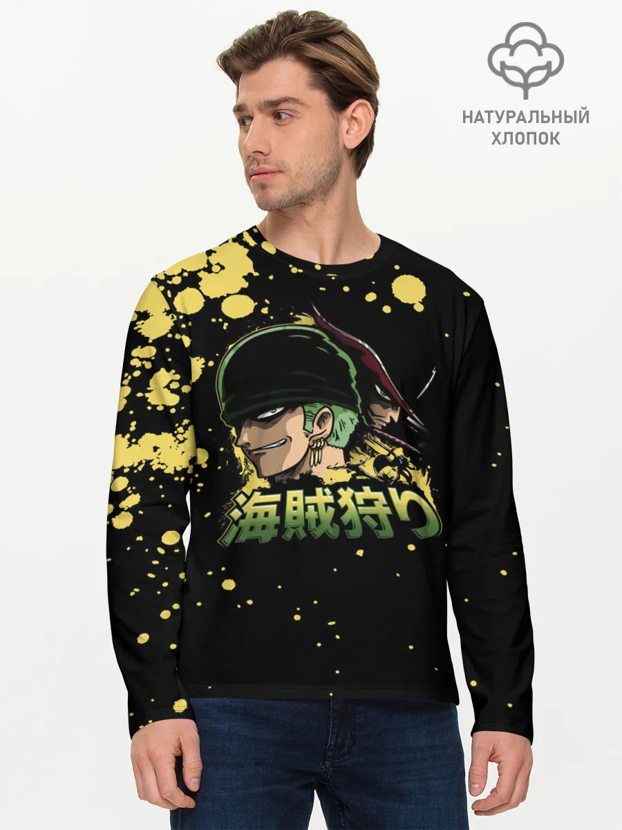 Мужской лонгслив базовый / Зоро One Piece. Большой куш