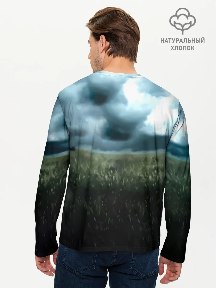 Мужской лонгслив базовый / Луффи в поле. One Piece