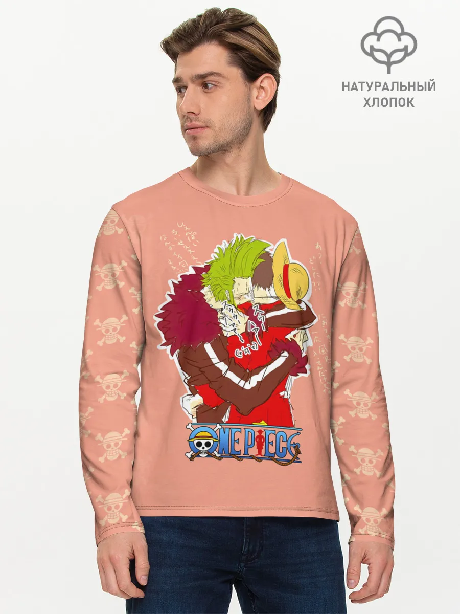 Мужской лонгслив базовый / Бартоломео и Луффи One Piece