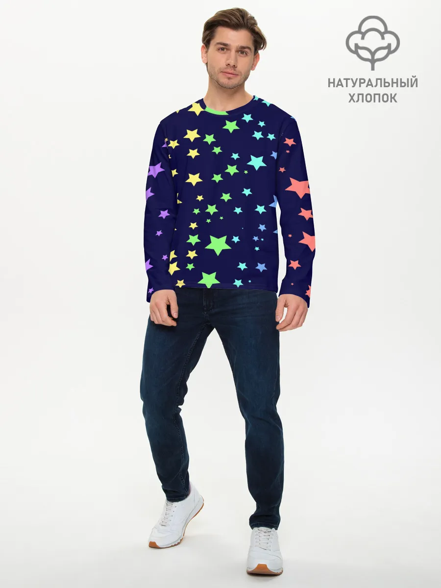 Мужской лонгслив базовый / Звезды