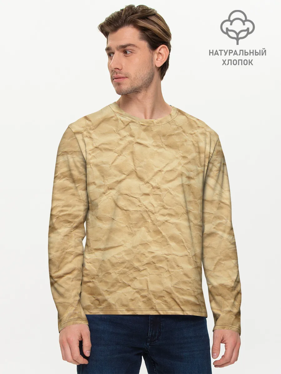 Мужской лонгслив базовый / БУМАЖНАЯ ТЕКСТУРА