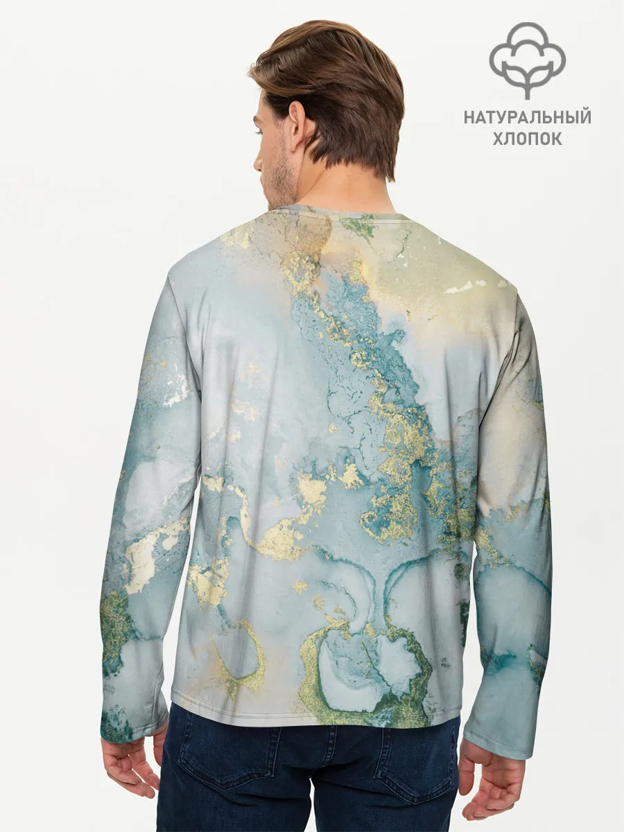 Мужской лонгслив базовый / Абстрактный мрамор