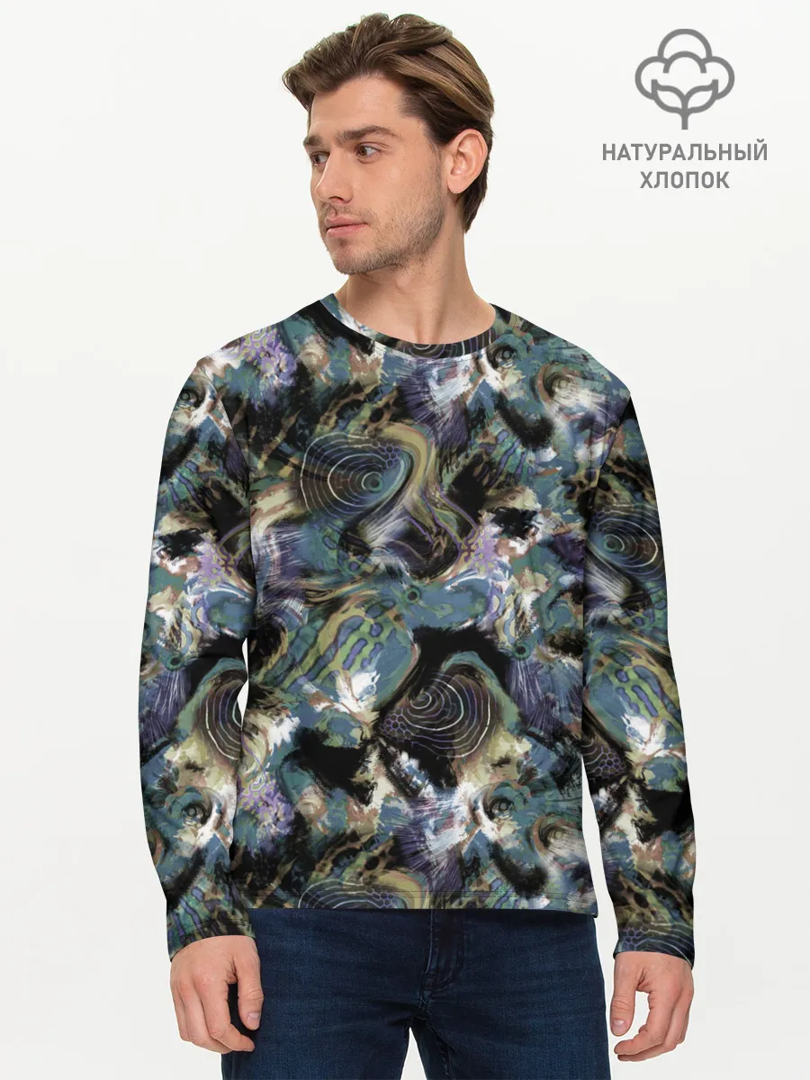 Мужской лонгслив базовый / Узор для рыбака