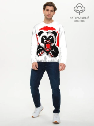 Мужской лонгслив базовый / Злая Кровавая Панда
