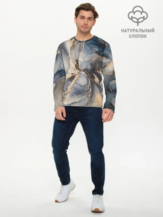 Мужской лонгслив базовый / Fluid art ink mix