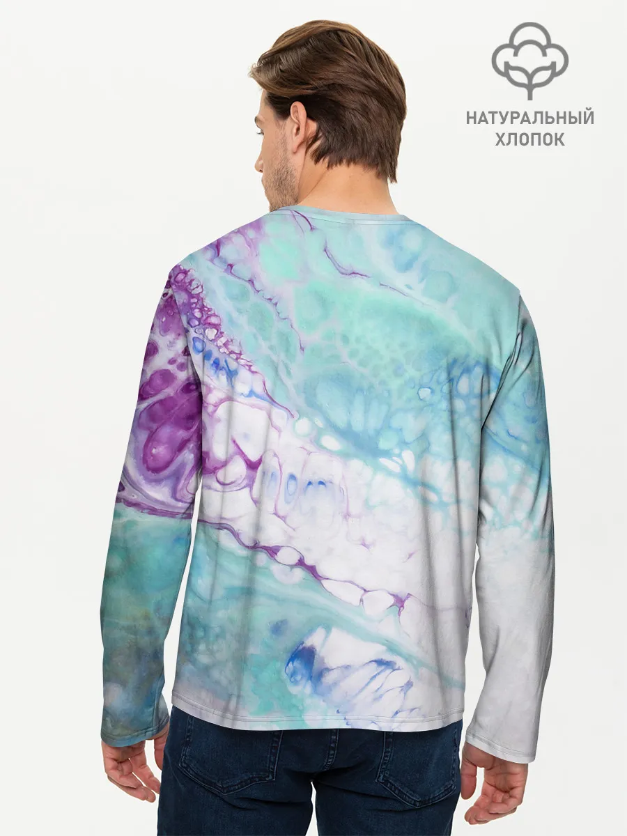 Мужской лонгслив базовый / Цветная морская пена