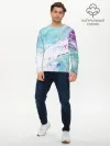 Мужской лонгслив базовый / Цветная морская пена