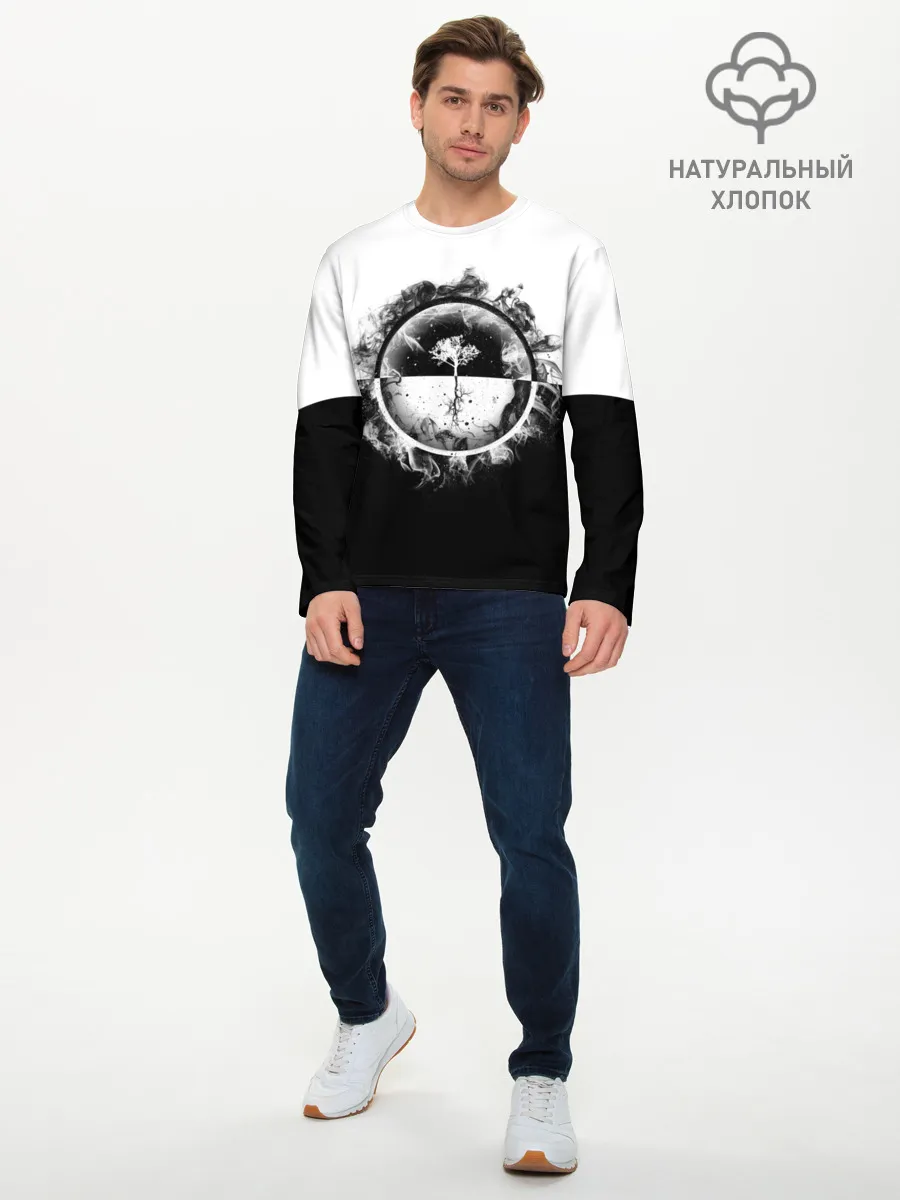 Мужской лонгслив базовый / Black and White