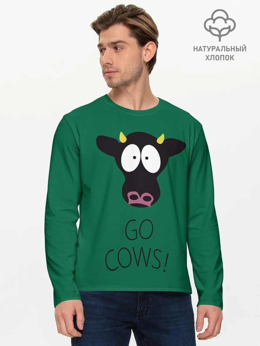 Мужской лонгслив базовый / Go Cows