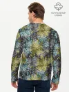 Мужской лонгслив базовый / Черно оливковый цветочный
