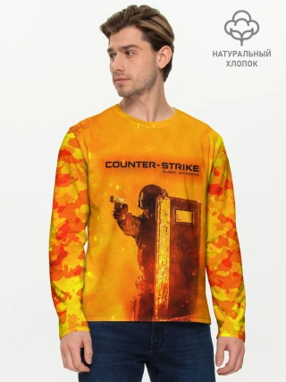 Мужской лонгслив базовый / CS GO FIRE | КС ГО