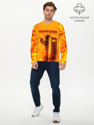 Мужской лонгслив базовый / CS GO FIRE | КС ГО