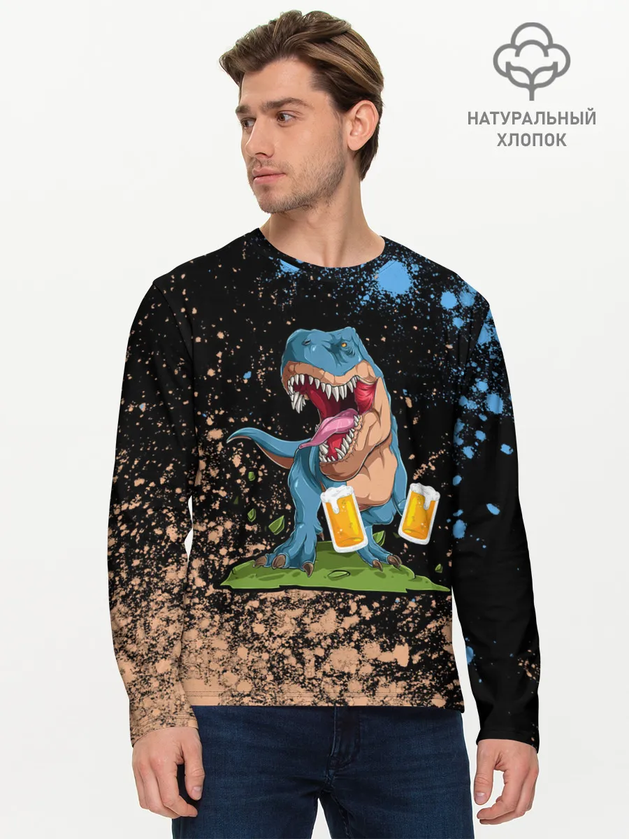 Мужской лонгслив базовый / Пивозавр - Краска