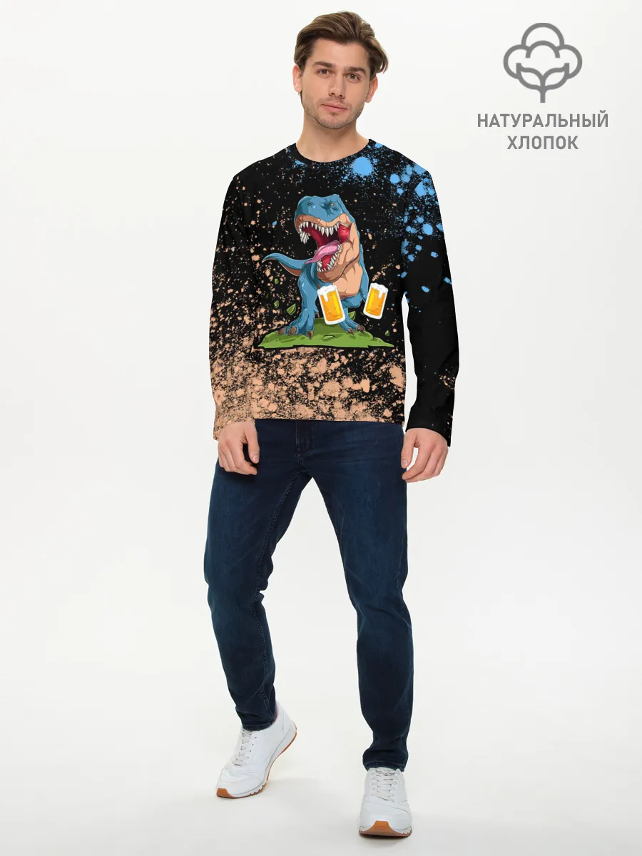Мужской лонгслив базовый / Пивозавр - Краска