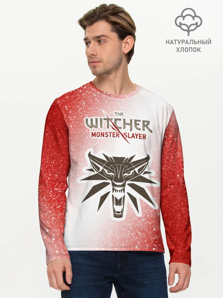Мужской лонгслив базовый / The Witcher Monster Slayer - Noise