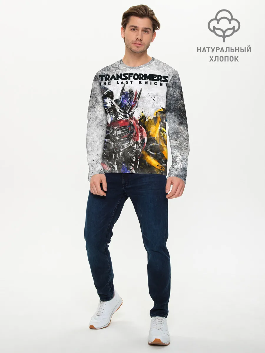 Мужской лонгслив базовый / Оптимус и Бамблби