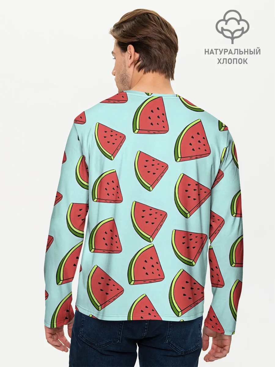 Мужской лонгслив базовый / Дольки арбузов