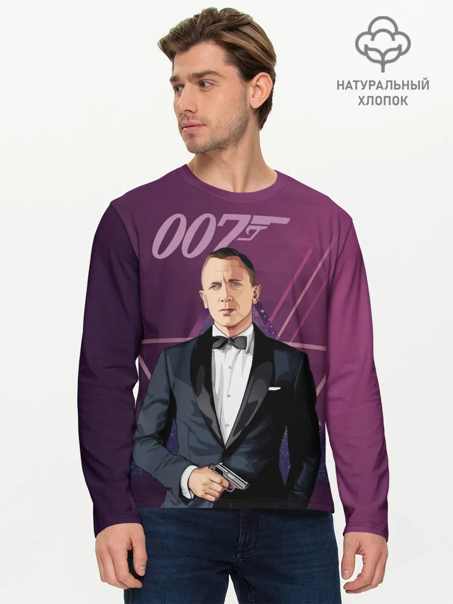 Мужской лонгслив базовый / агент 007 Джеймс Бонд