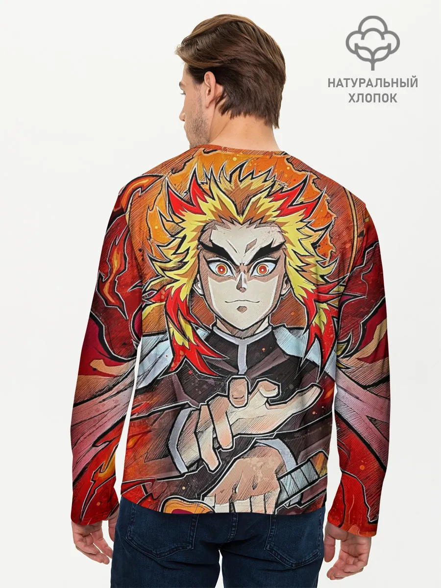 Мужской лонгслив базовый / Ренгоку Клинок демонов