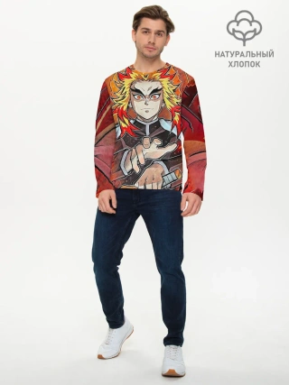 Мужской лонгслив базовый / Ренгоку Клинок демонов