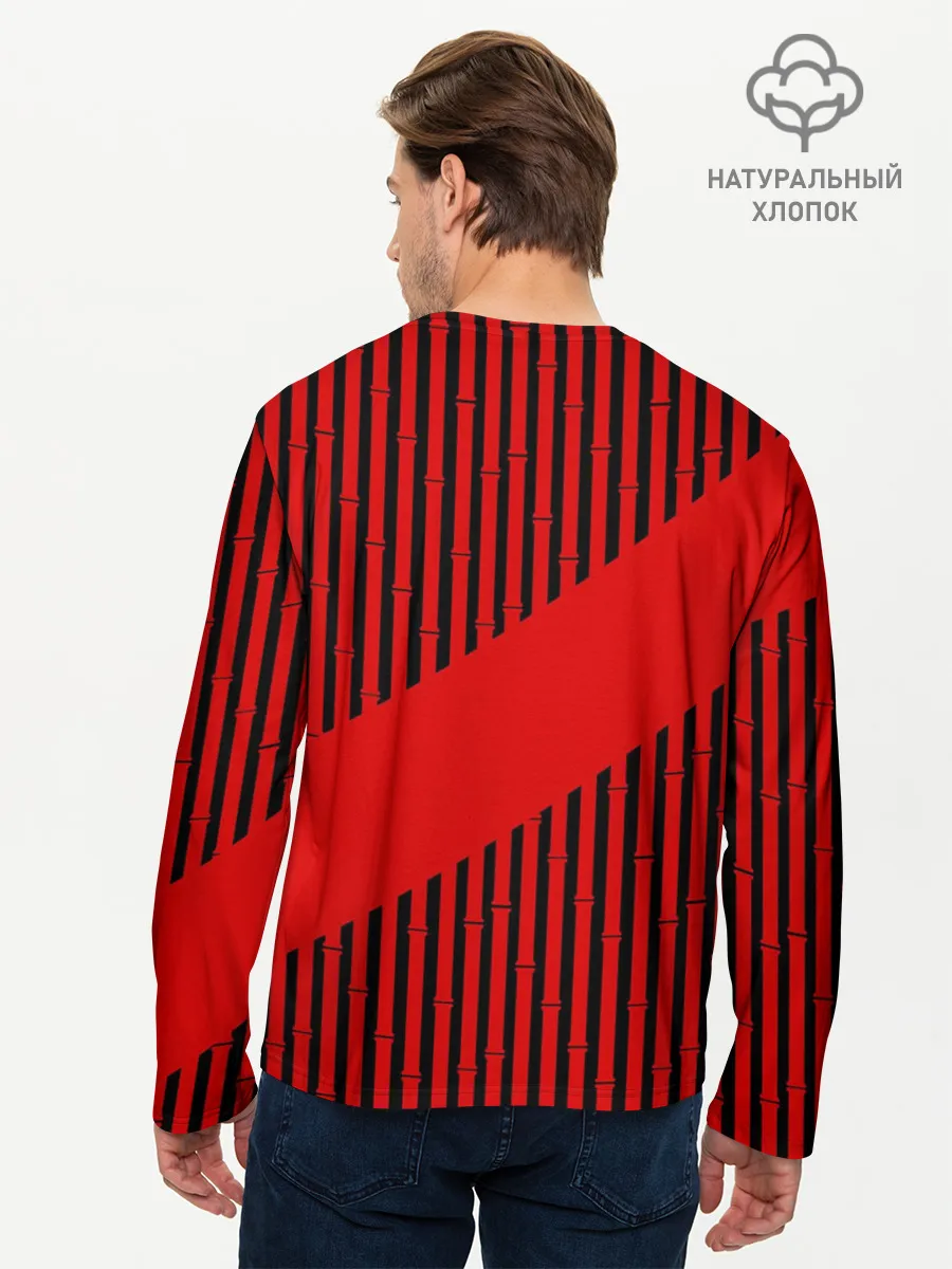 Мужской лонгслив базовый / Red wood