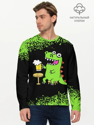 Мужской лонгслив базовый / Пивозавр - Краска