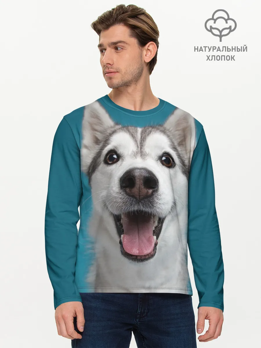 Мужской лонгслив базовый / Хаски
