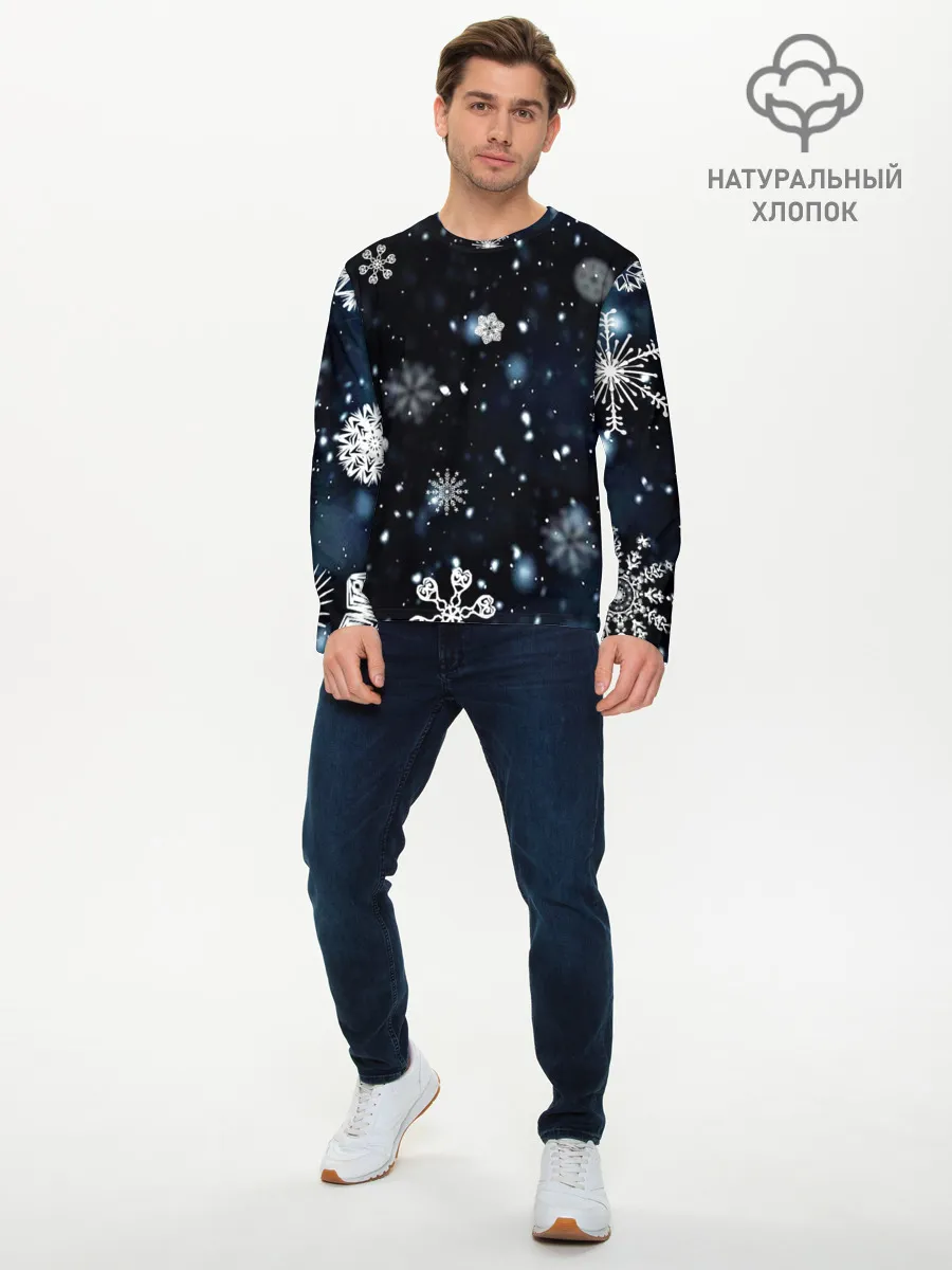 Мужской лонгслив базовый / А снег идёт