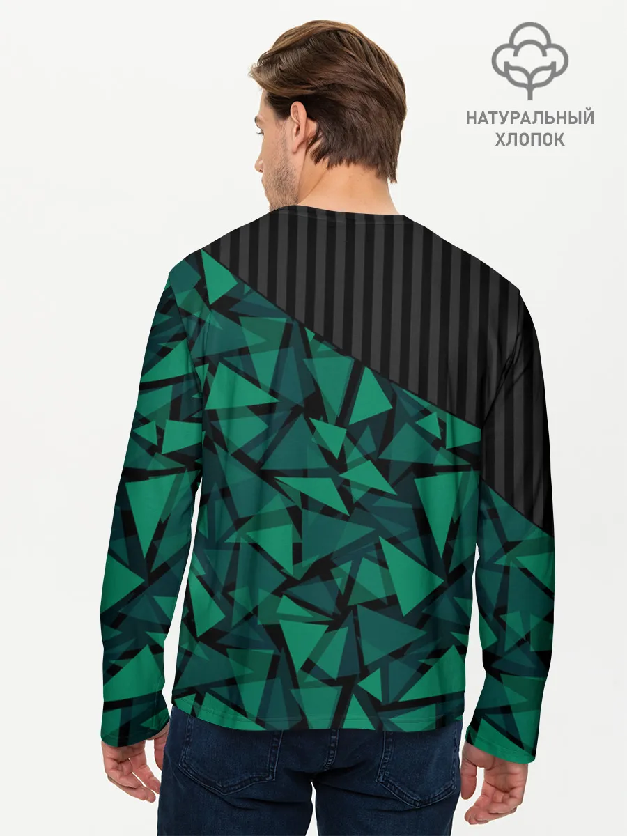 Мужской лонгслив базовый / Геометрический узор