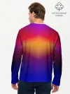Мужской лонгслив базовый / Размытый оранжево-фиолетовый