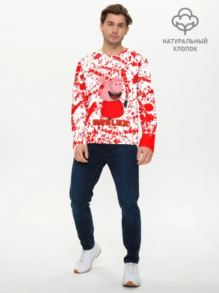 Мужской лонгслив базовый / Roblox piggy/Свинка Пигги.