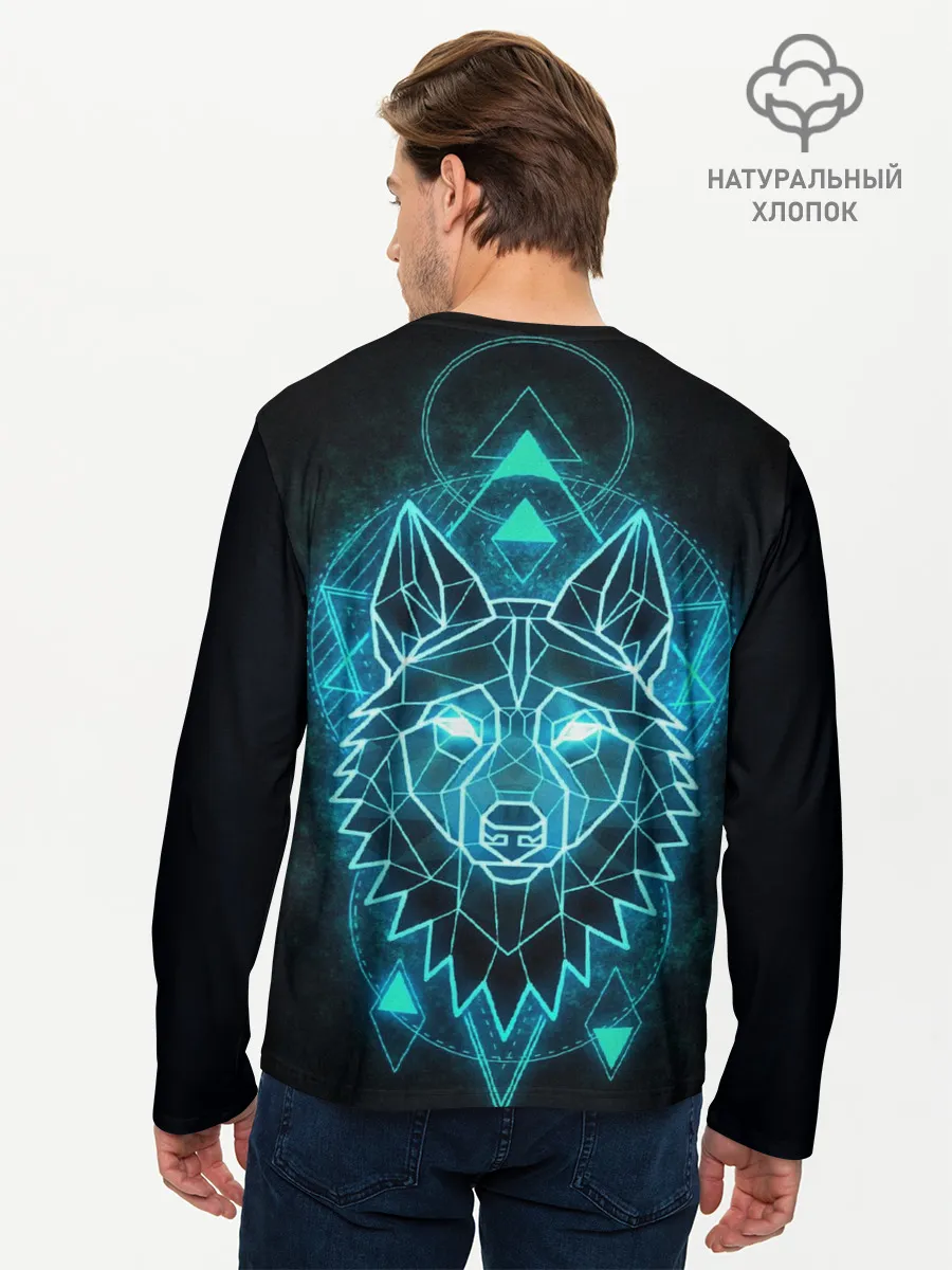 Мужской лонгслив базовый / НЕОНОВЫЙ ВОЛК