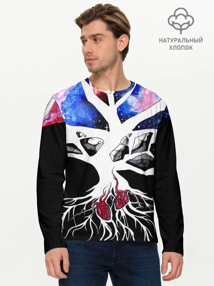 Мужской лонгслив базовый / Звёздные сердца