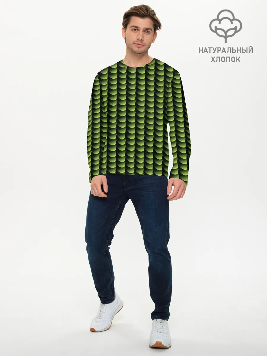 Мужской лонгслив базовый / Digital bamboo