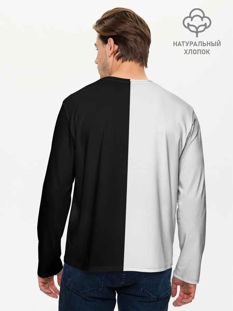 Мужской лонгслив базовый / Коты инь янь
