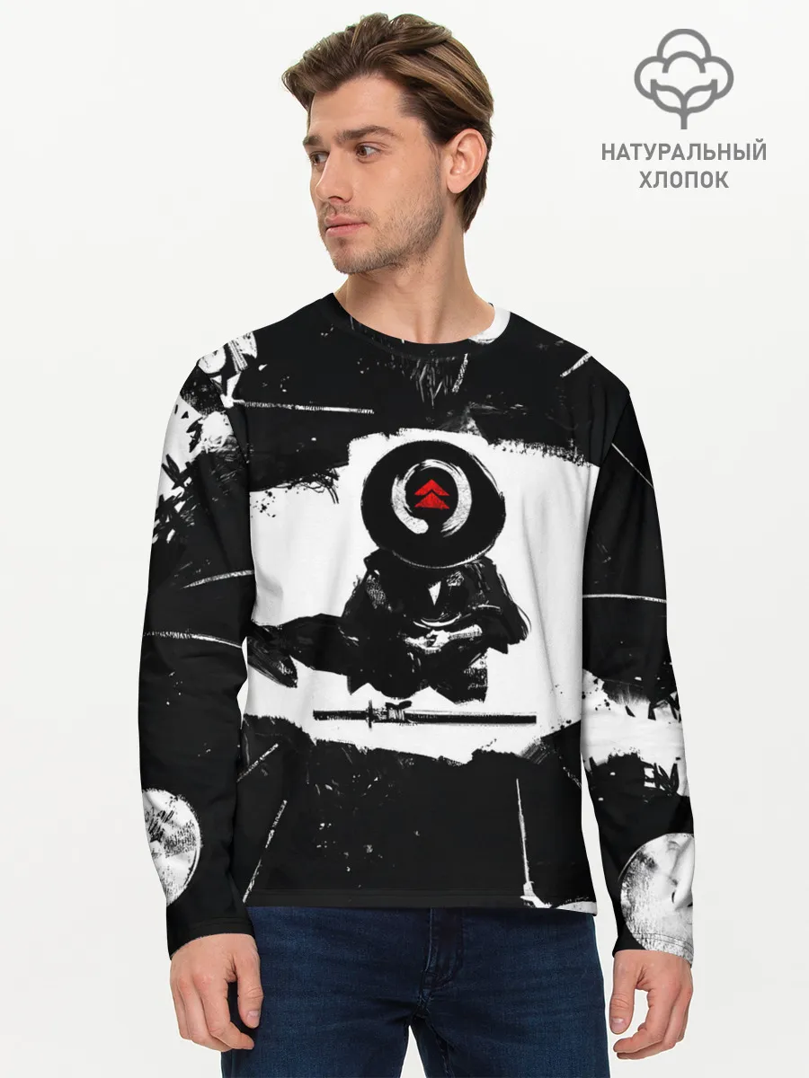 Мужской лонгслив базовый / Ghost of Tsushim | Призрак Цусимы