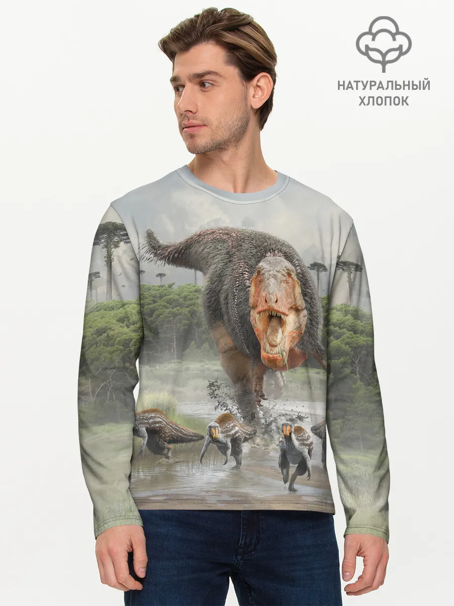 Мужской лонгслив базовый / Т-Рекс | Динозавр | Dino